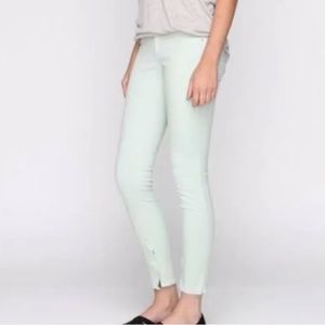 Rag & Bone Mint Zipper Capri Jean